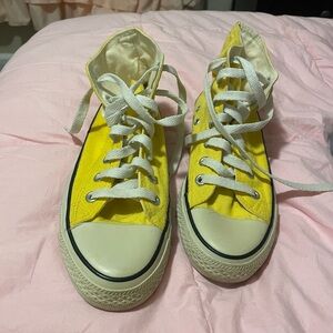 Vibrant Yellow High-Top Sneakers